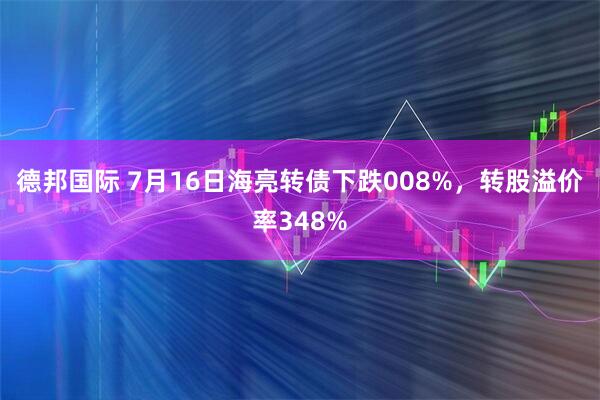 德邦国际 7月16日海亮转债下跌008%，转股溢价率348%
